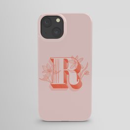 Hand Drawn Floral Monogram (R) iPhone Case