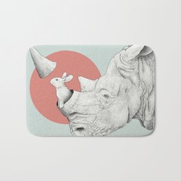 Rhino and Bunny Bath Mat