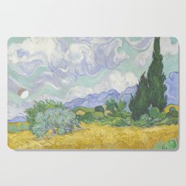 A Wheatfield with Cypresses by Vincent van Gogh Cutting Board