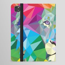 Geometric Rainbow Lion iPad Folio Case