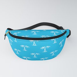 Turquoise And White Palm Trees Pattern Fanny Pack