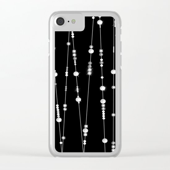 . Pearl beads on a black background Clear iPhone Case