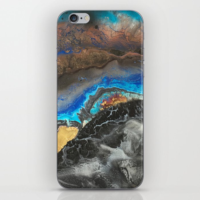 Storm Brewing - Fluid art on canvas iPhone Skin