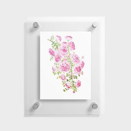 abstract pink rose ink and  watercolor  Floating Acrylic Print