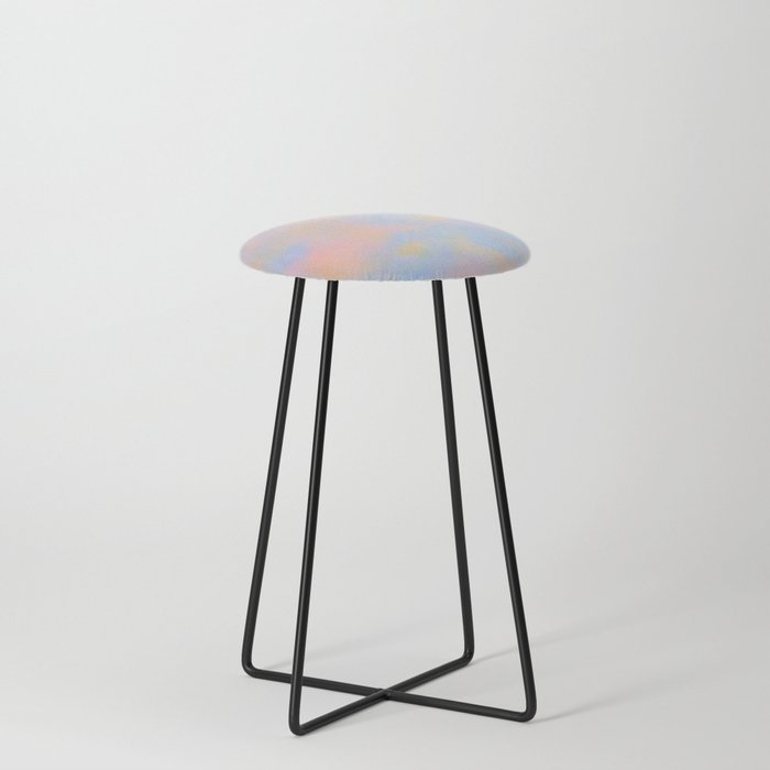 Pink Beach Inspired Oil Pastel Drawing Counter Stool