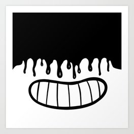 Inky smile Art Print | Black And White, Vector, Graphite, Devil, Gamer, Illustration, Concept, Cartoon, Smile, Roblox 