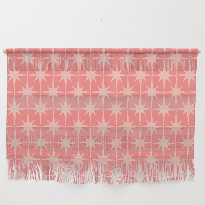 Midcentury Modern Atomic Starburst Pattern in Pretty Pink Blush Wall Hanging