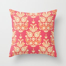 Malika damask ikat Throw Pillow