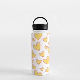 Lovely Heart Seamless Pattern, Seamless heart pattern on white background Water Bottle