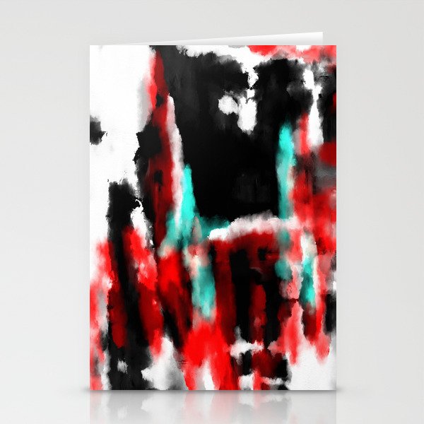 Lukewarm - Abstract, original painting in red, blue, black and white Stationery Cards
