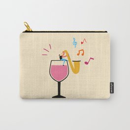 without a glass of wine there is no good jazz music Carry-All Pouch