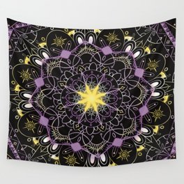 Neon Pride Series - Non-Binary Mandala Wall Tapestry