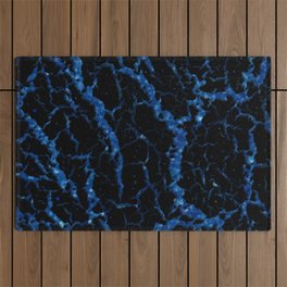 Cracked Space Lava - Glitter Blue Outdoor Rug