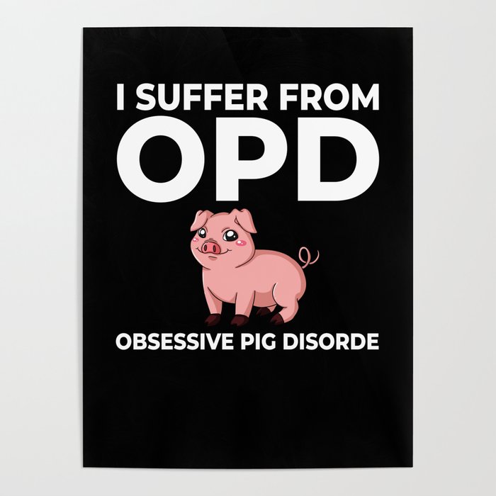 Mini Piggy Pig Farmer Funny Poster
