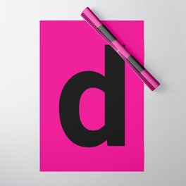letter D (Black & Magenta) Wrapping Paper
