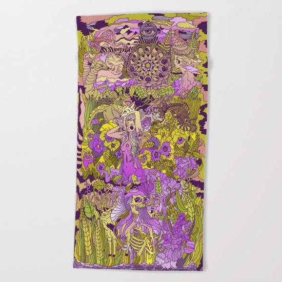 Garden Pansy Beach Towel