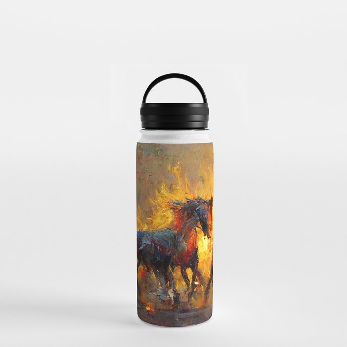 Flaming Horses Water Bottle