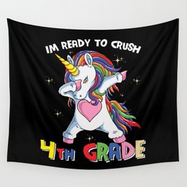 Ready To Crush 4th Grade Dabbing Unicorn Wall Tapestry