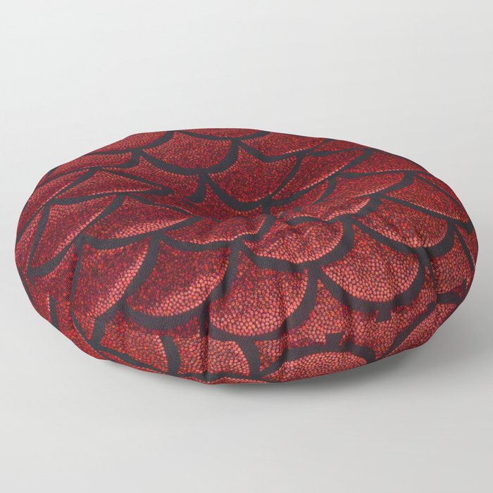 Scarlet Sable Scales Floor Pillow