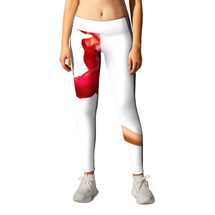 Dancer Pin Up With Red Skirt in Ice Skates Leggings