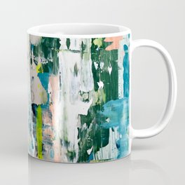 Imagine: A bright abstract painting in green, pink, and neon yellow by Alyssa Hamilton Art Mug