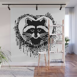 Pixel Little Raccoon Wall Mural
