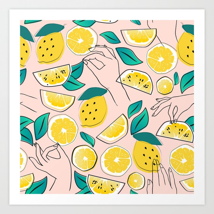 In Lemons We Trust #pattern #illustration Art Print