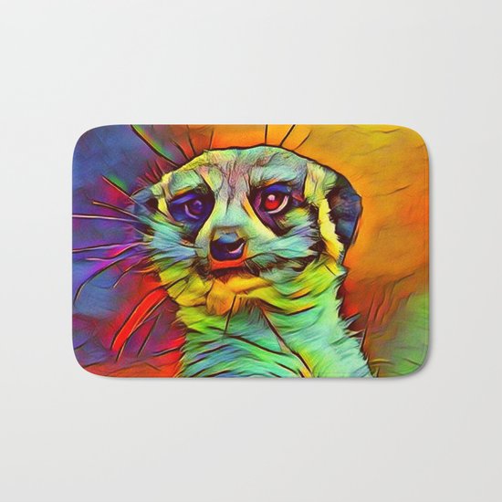 Animal ArtStudio -funky meerkat Bath Mat