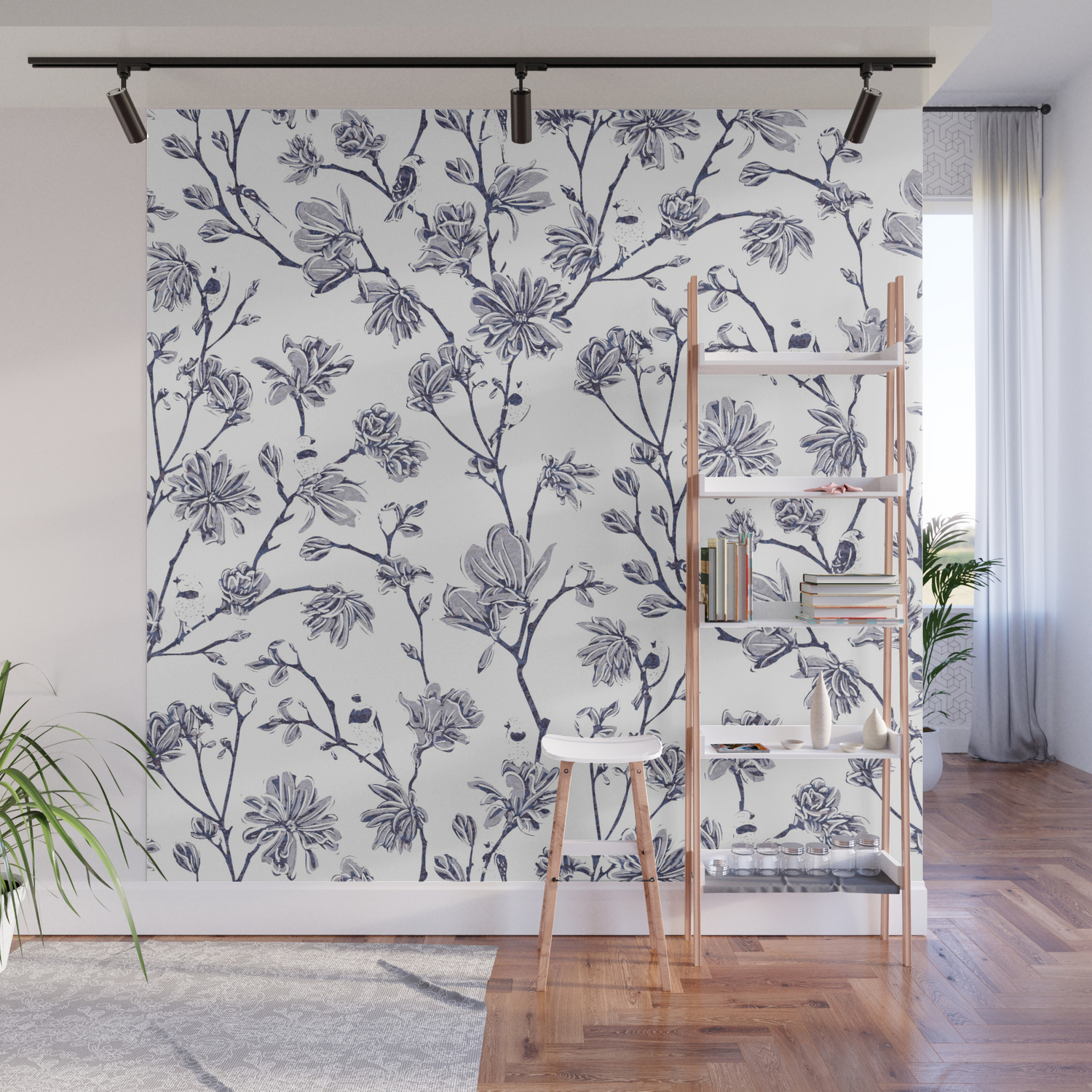 Magnolia Chinoiserie Wall Mural By Lucaswoolleydesigns Society6