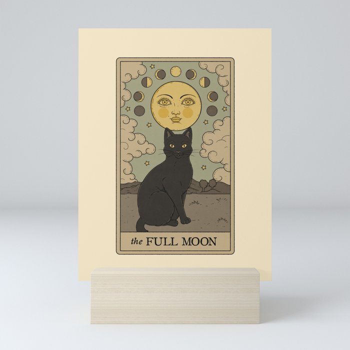The Full Moon Cat Mini Art Print