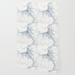 Fukuoka - Japan - Authentic Map Illustration Wallpaper