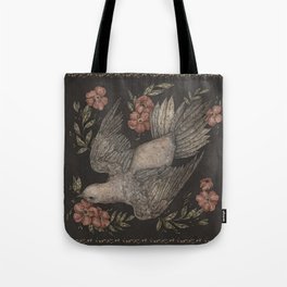 Dove and Flowers Tote Bag