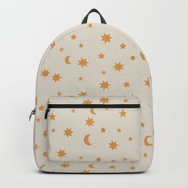 Moon Stars Pattern - Gold Backpack