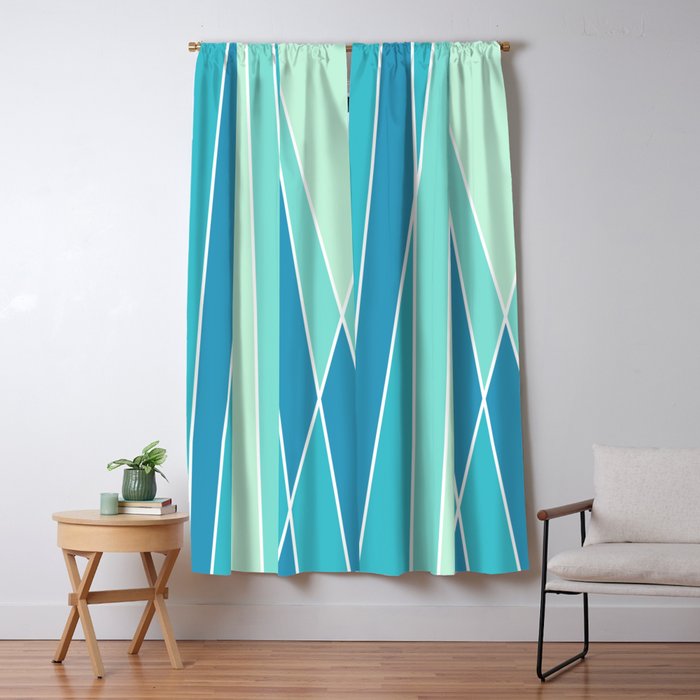 Retro Lines Blackout Curtain By Bitart
