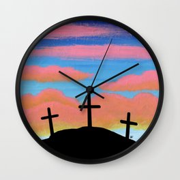 Jesus Christ and Him Crucified Wall Clock | Bible, Canvas, Painting, Christian, God, Shepherd, Jesus, Blue, Sun, Studio 