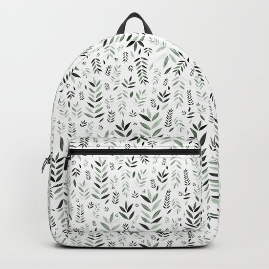 green leaf pattern Backpack