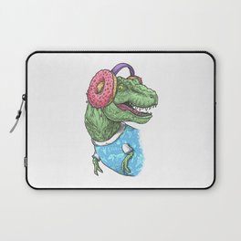 T-rex with headphones Laptop Sleeve