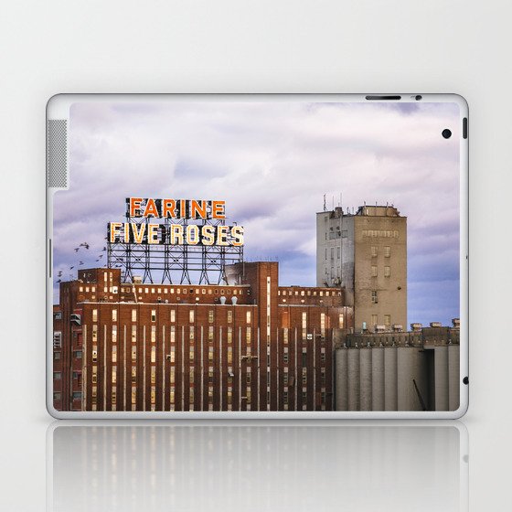 Montreal Farine Five Roses, Montreal Iconic, Urban photo, Architecture, modern Laptop & iPad Skin