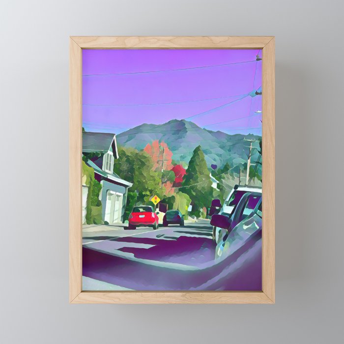 Mill Valley and Mt Tam Framed Mini Art Print