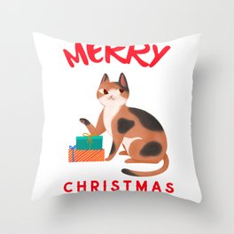 Cat Gifts Christmas Throw Pillow