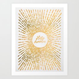 Hello Sunshine Gold Art Print