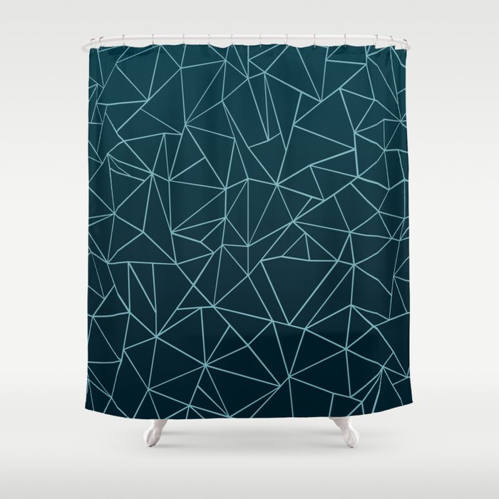 Ombre Ab Teal Shower Curtain