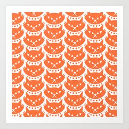 Mid Century Modern Cat Orange Art Print