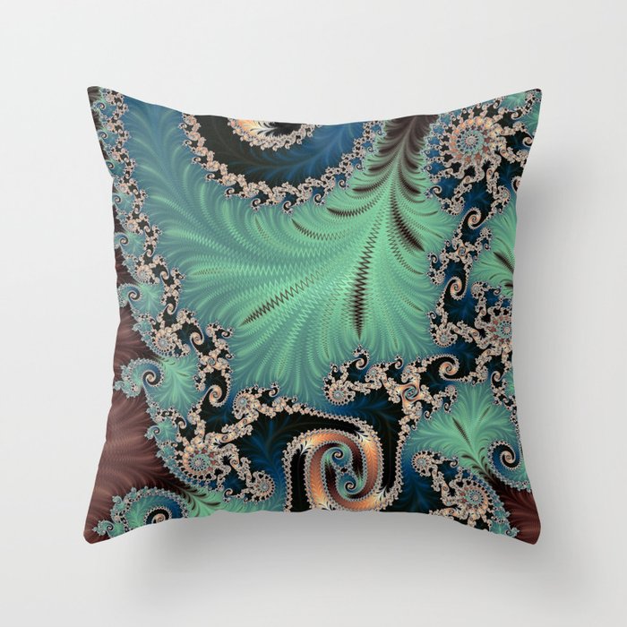 Azure - Fractal Art Throw Pillow