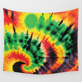 Abstract Rasta tie dye watercolor abstract background. Digital illustration background. Wall Tapestry