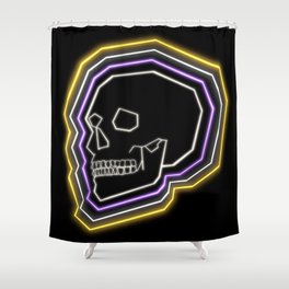 Nonbinary skull Shower Curtain