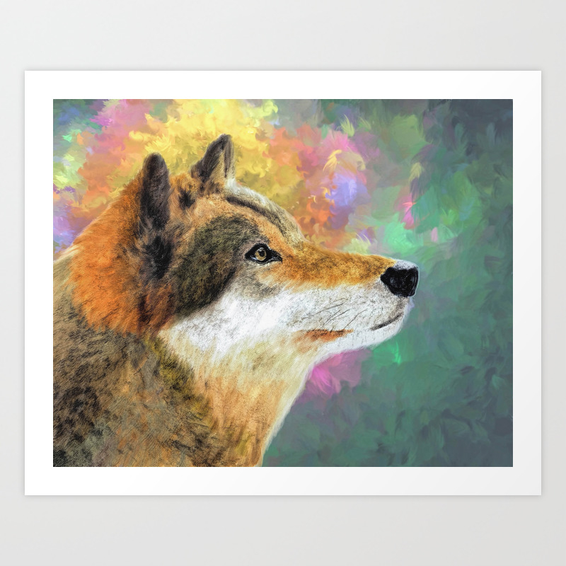 Abstract Wolf Painting Art Print By Fbmovercrafts Society6