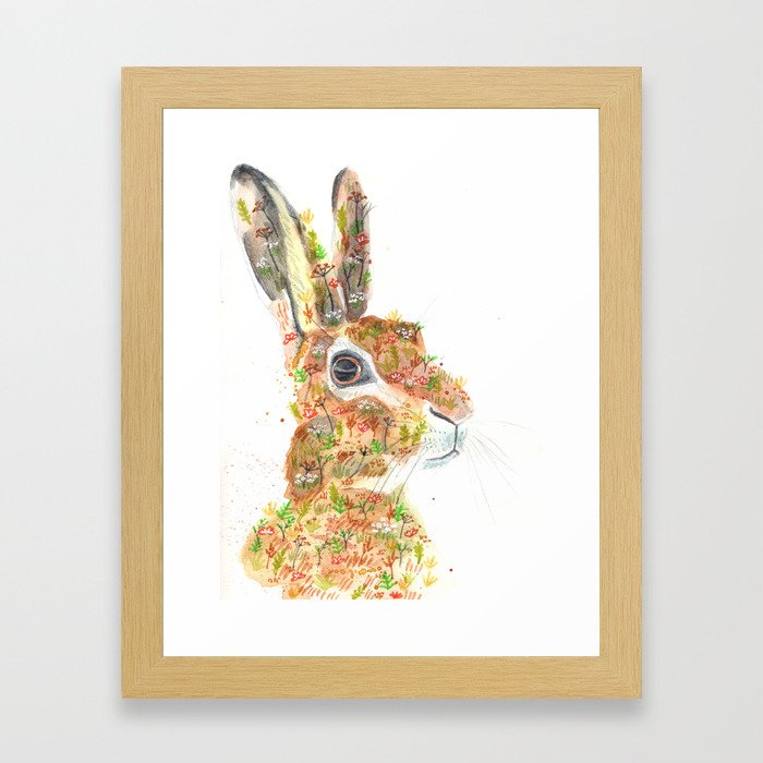 Botanical Hare Framed Art Print