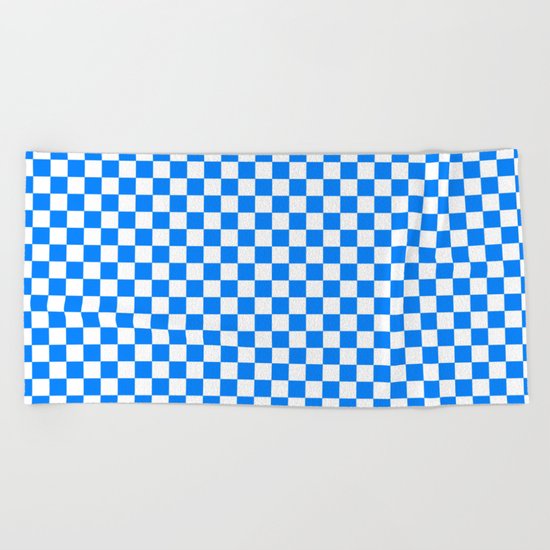 Checker (Azure/White) Beach Towel