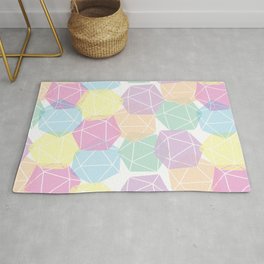Pastel D20 Pattern Dungeons and Dragons Dice Set Rug | Nerdy, Roleplayinggames, Pop Art, Graphicdesign, Dnd, Fantasy, Tabletopgaming, D20, Feminine, Geek 
